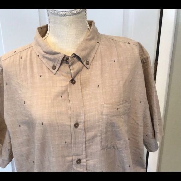 PrAna Button Collar Sparrow Bermuda Chambray Short Sleeve Shirt XL Slim Fit NWT - Picture 4 of 5
